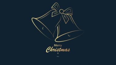 Yeni yıl kartı stilize çan, sanat videosu illüstrasyonu.