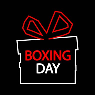 Boks günü için ana taslak hediye kutusu, vektör çizimi.