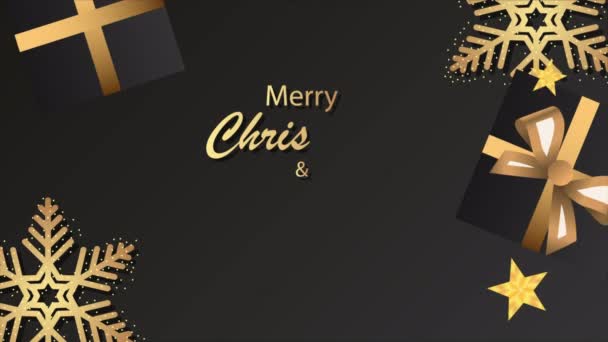 Natale Nuovo Anno Scintillante Ghirlanda Luci Scatole Regalo Realistici Glitter — Video Stock