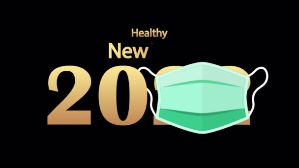 Медицинская Маска Здорового Нового Года Художественная Видеоиллюстрация — стоковое видео