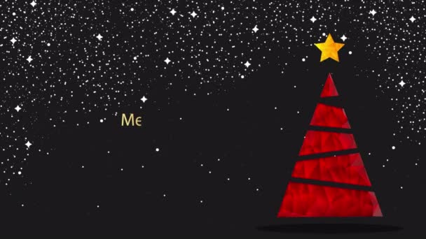 Joyeux Noël Bonne Année Sapin Noël Triangle Polygonal Styl Illustration — Video