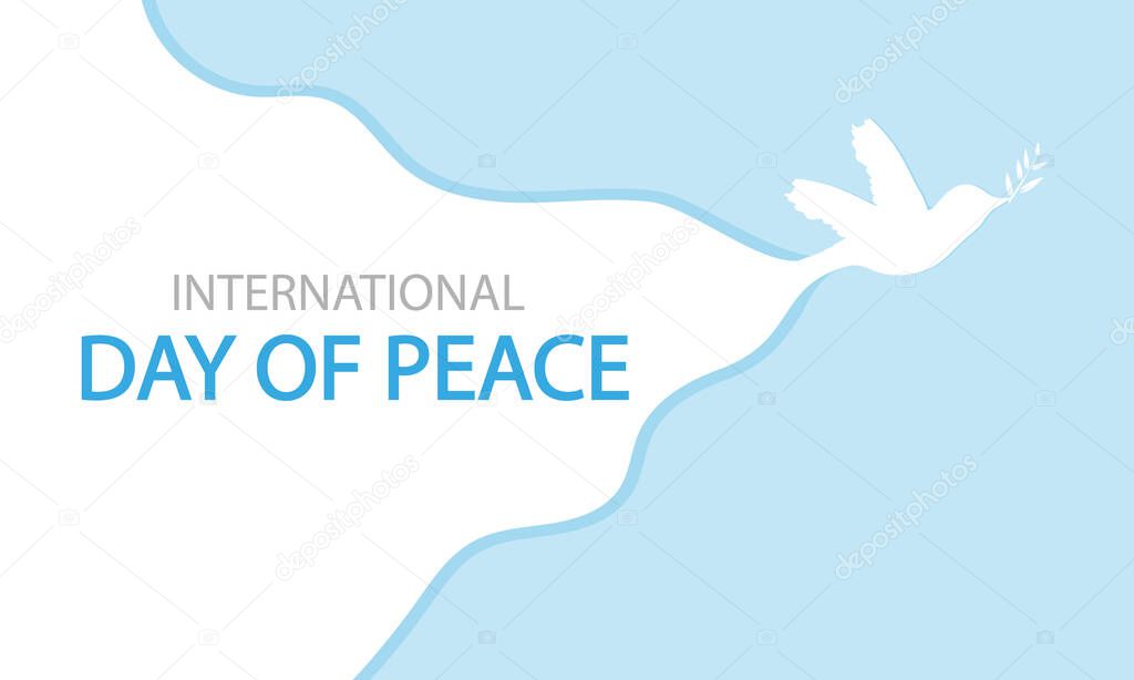 Dove with a tail for the international day of peace, vector art illustration.
