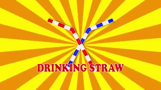 Het Drinken Van Stro Dag Banner Kunst Video Illustratie — Stockvideo
