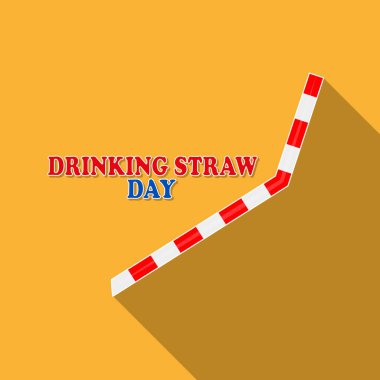 Düz tasarımla saman günü içmek, vektör sanatsal çizim.