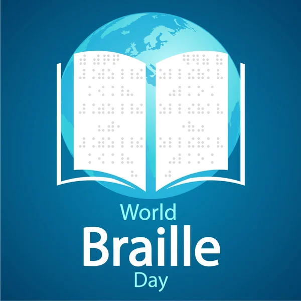 Buku Untuk Hari Braille Dunia Ilustrasi Seni Vektor - Stok Vektor