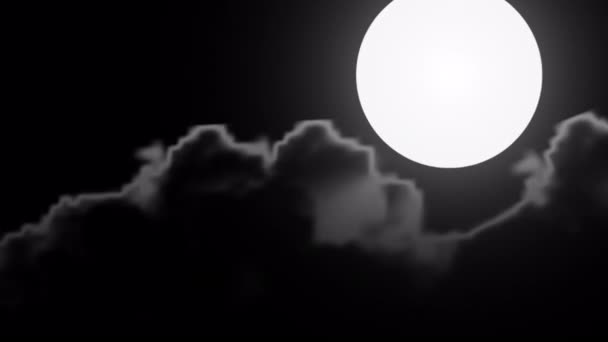 ハロウィンやブオナ ベファナのための月の背景に魔女 アートビデオイラスト — ストック動画
