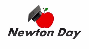 Newton Günü logosu, sanat videosu illüstrasyonu.