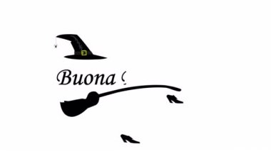 Buona Befana için matbaa, sanat videosu illüstrasyonu.