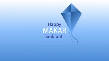 Gökyüzünde uçurtmaları olan Makar Sankranti afişi, sanat videosu illüstrasyonu.