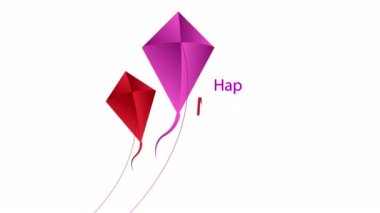 Makara Sankranti ile güzel uçurtmalar, sanat videosu çizimleri.