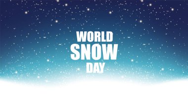 Dünya karlı günü için manzara, vektör sanatsal çizim.