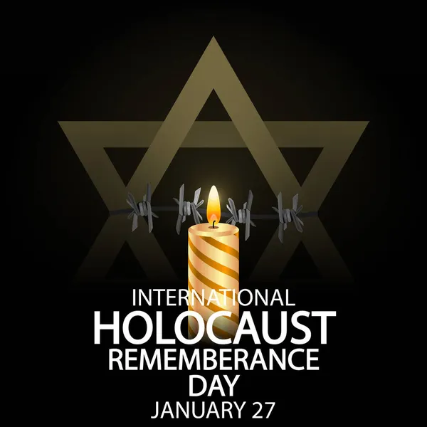 Dia Internacional Lembrança Para Vítimas Estrela Holocausto Ilustração Arte Vetorial — Vetor de Stock
