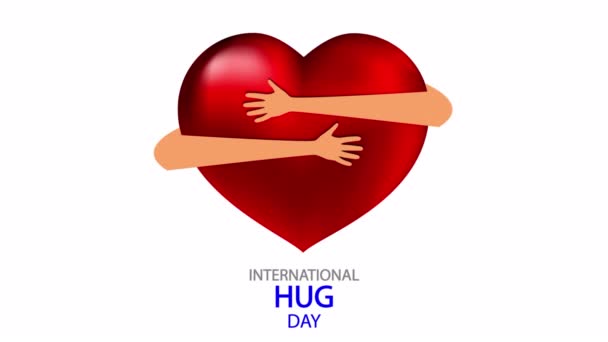 International Day Hugs Heart Hugs Hands Art Video Illustration — Stock Video