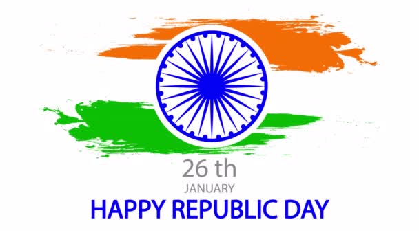 Día República India Enero Diseño Banner Ilustración Vídeo Arte — Vídeos de Stock
