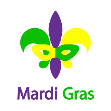 Mardi gras fleur de lis, vektör sanat çizimi.