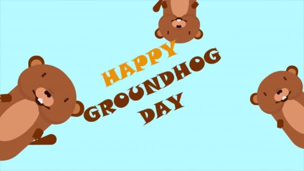 Groundhog Φόντο Μοτίβο Ημέρα Τέχνη Εικονογράφηση Βίντεο — Αρχείο Βίντεο