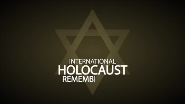 Międzynarodowy Dzień Pamięci Holokauście Styczeń Sztandar Gwiazdą Davida Ilustracja Wideo — Wideo stockowe