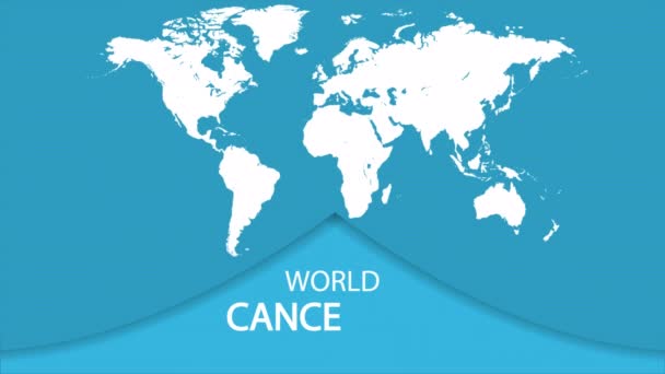 Παγκόσμια Ημέρα Κατά Του Καρκίνου Φεβρουάριος Τέχνη Εικονογράφηση Βίντεο — Αρχείο Βίντεο