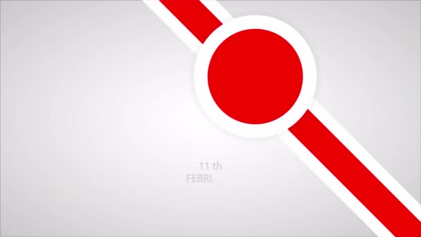 Feliz Día Nacional Los Japoneses Banner Bandera Del Febrero Ilustración — Vídeo de stock