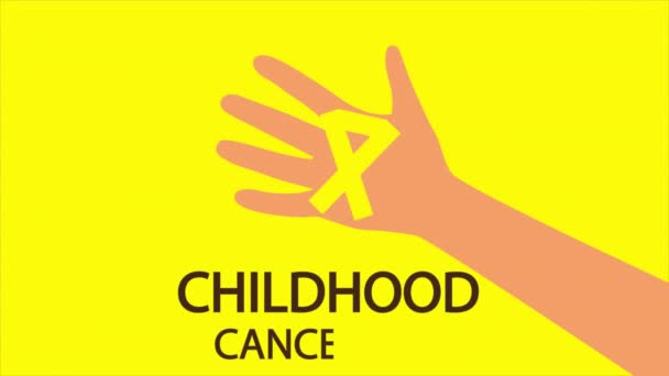 Barncancerdag Band Handen Konst Video Illustration — Stockvideo