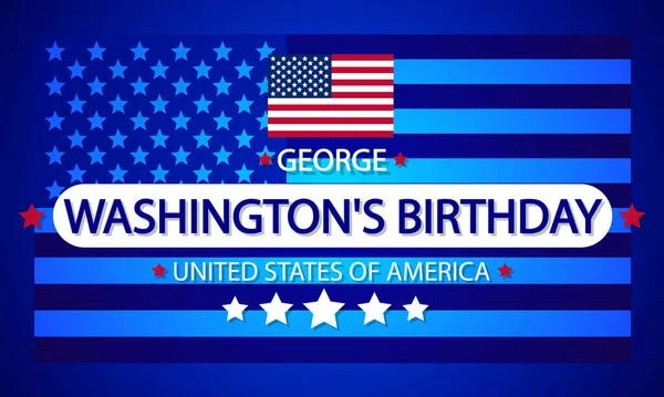 Washingtons Birthday Presidents Day Vector Art Illustration — Vettoriale Stock