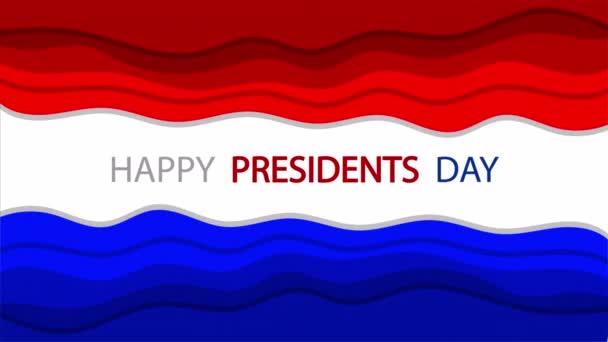 President Day Wavy Flag Banner Art Video Illustration — Stock Video