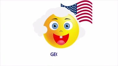 George Washington 'ın doğum günü gülümsemesi, sanat videosu illüstrasyonu.