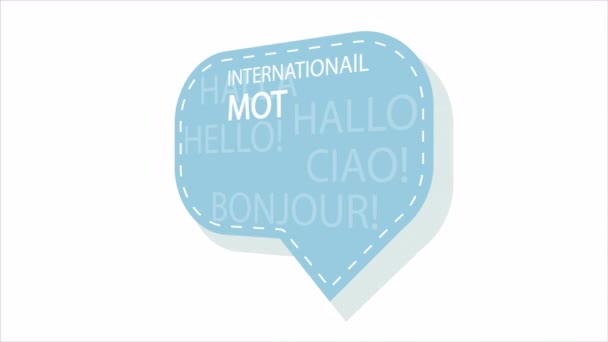 International Mother Language Dialog Banner Art Video Illustration — Stockvideo