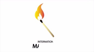 Poster yakma maçıyla yangın, sanat videosu illüstrasyonunu eşleştir.