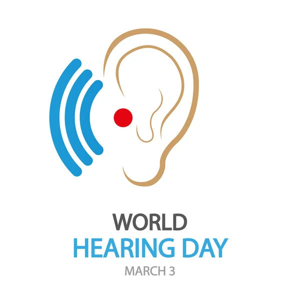 World Hearing Day March Vector Art Illustration — Stockvektor