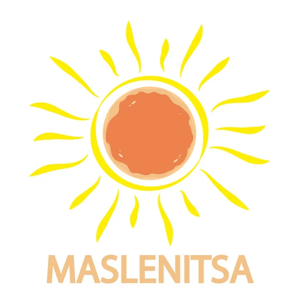Maslenitsa Mit Pfannkuchen Und Sonne Vektorkunst Illustration — Stockvektor
