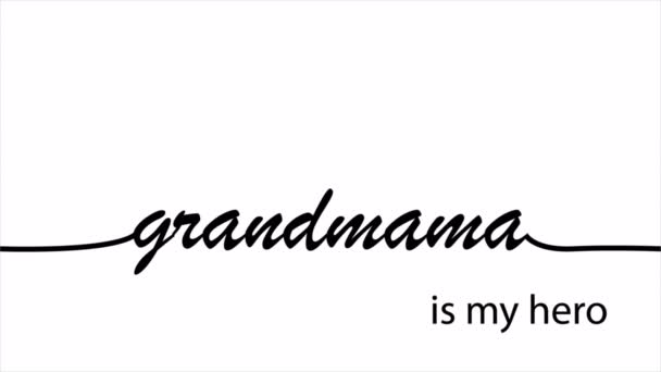 День Бабусі Мій Герой Художня Ілюстрація — стокове відео