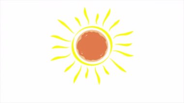 Maslenitsa krep ve güneş, sanat videosu illüstrasyonu.