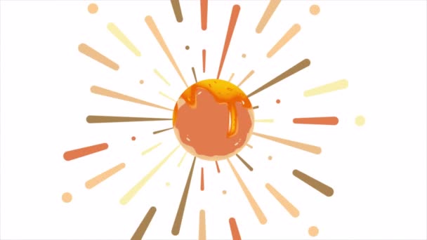 Maslenitsa Con Tortita Del Sol Ilustración Video Del Arte — Vídeo de stock
