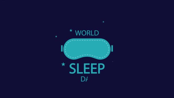 Παγκόσμια Ημέρα Ύπνου Μάσκα Νύχτα Τέχνη Εικονογράφηση Βίντεο — Αρχείο Βίντεο