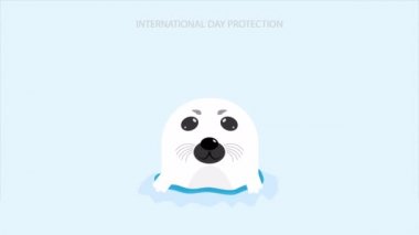 Mühürlerin korunması için uluslararası bir gün, sanat videosu illüstrasyonu.