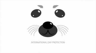 Fok yavrularının korunması için uluslararası bir gün, sanat videosu illüstrasyonu.