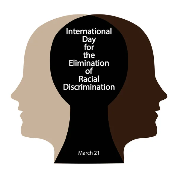 Διεθνής Ημέρα Για Την Εξάλειψη Των Φυλετικών Διακρίσεων Εικονογράφηση Διανυσματικής — Διανυσματικό Αρχείο