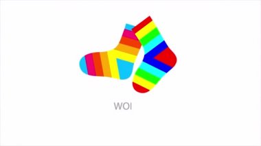 Dünya aşağı sendromu. Gündüz farklı çoraplar, sanat videosu illüstrasyonu..