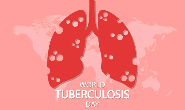 Journée Mondiale Tuberculose Lésions Pulmonaires Illustration Art Vectoriel — Image vectorielle