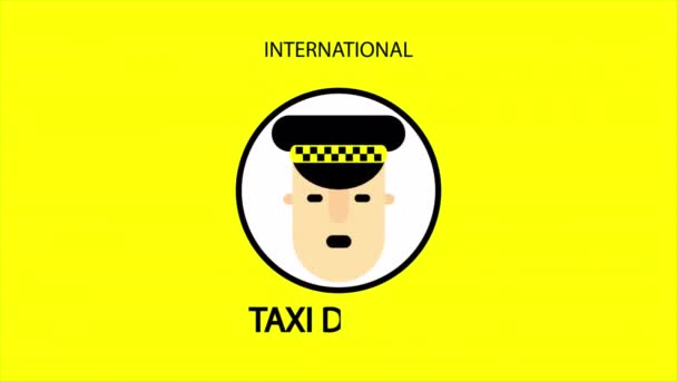 Mezinárodní Den Taxikářů Ikona Umělecké Video Ilustrace — Stock video