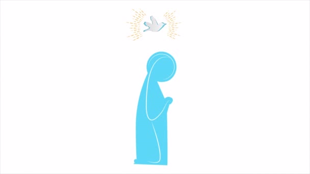 Anunciación Virgen María Oración Imagen Ilustración Vídeo Arte — Vídeo de stock