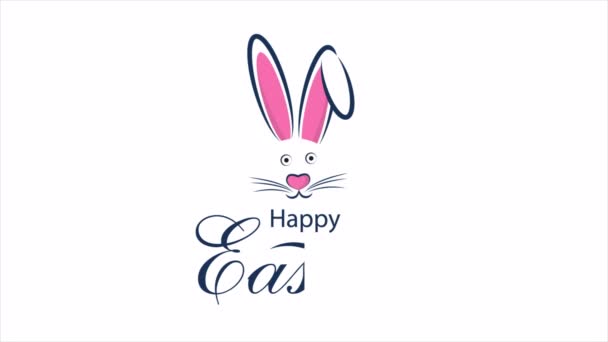 Easter Bunny Typography Art Video Illustration — Stock Video