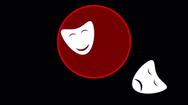 Dünya Tiyatrosu Günü Duygu Maskesi Sanat Videosu Illüstrasyonu — Stok video