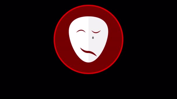 世界演劇の日の半分のマスク アートビデオイラスト — ストック動画