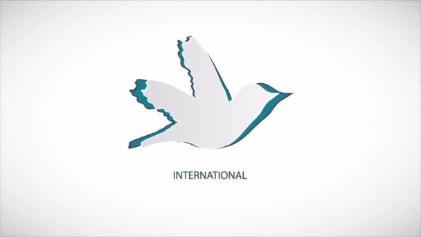 Міжнародний День Птахів Орігамі Ілюстрація Художнього Відео — стокове відео