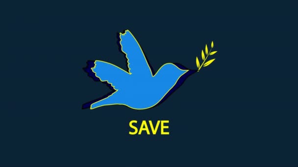 Ukraine Dove Peace Art Video Illustration — Stock Video