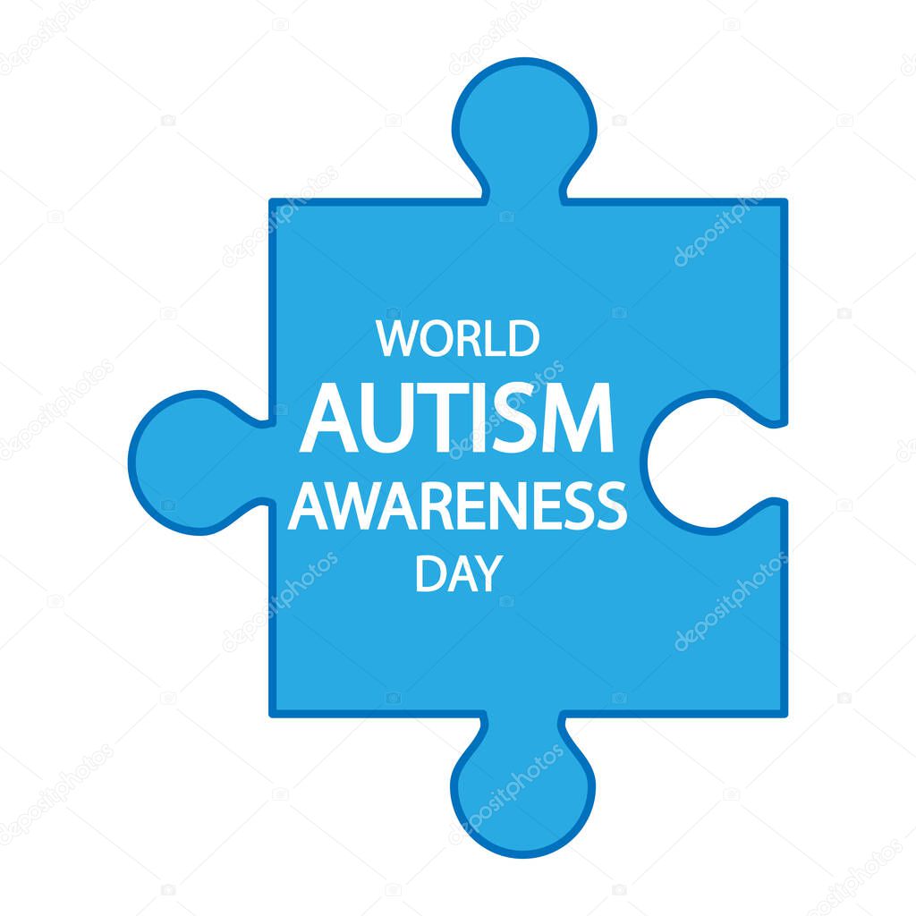 World awareness autism day puzzle, vector art illustration.