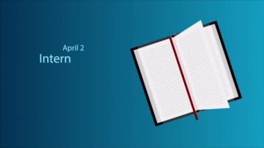 Uluslararası Çocuk Kitap Günü açık kitap, sanat videosu illüstrasyonu.