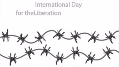 Uluslararası Nazi Toplama Kampı Tutsakları Kurtuluş Günü, sanat videosu illüstrasyonu.